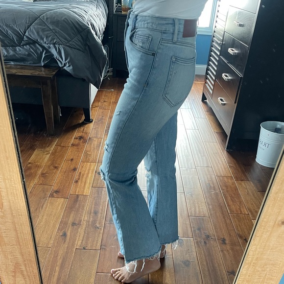 Casual Light Blue Distressed Boyfriend Jeans - Picture 2 of 4